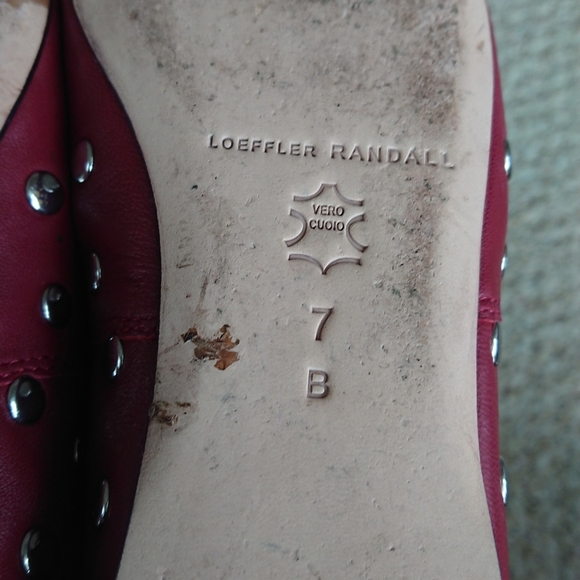 Loeffler Randall Landon Studded Leather Ballerina Flats in Burgundy size 6.5 - Picture 14 of 16